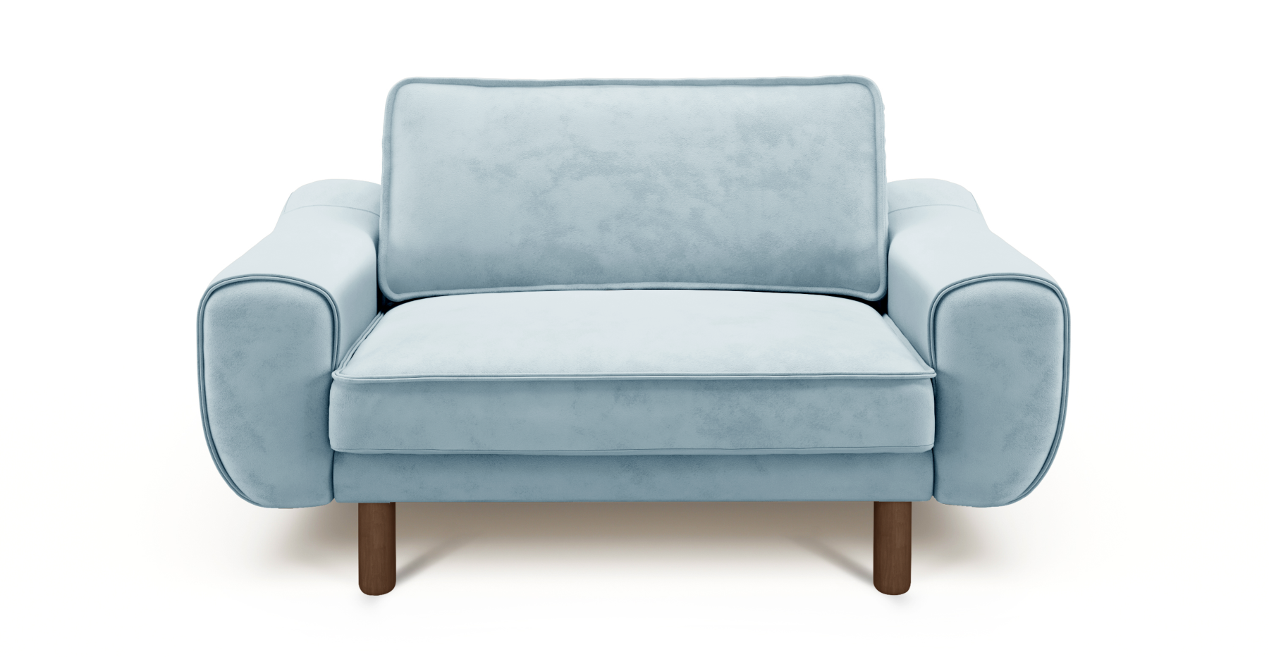Klem Loveseat Silindir Ahşap Ayak - Dokuma Kadife