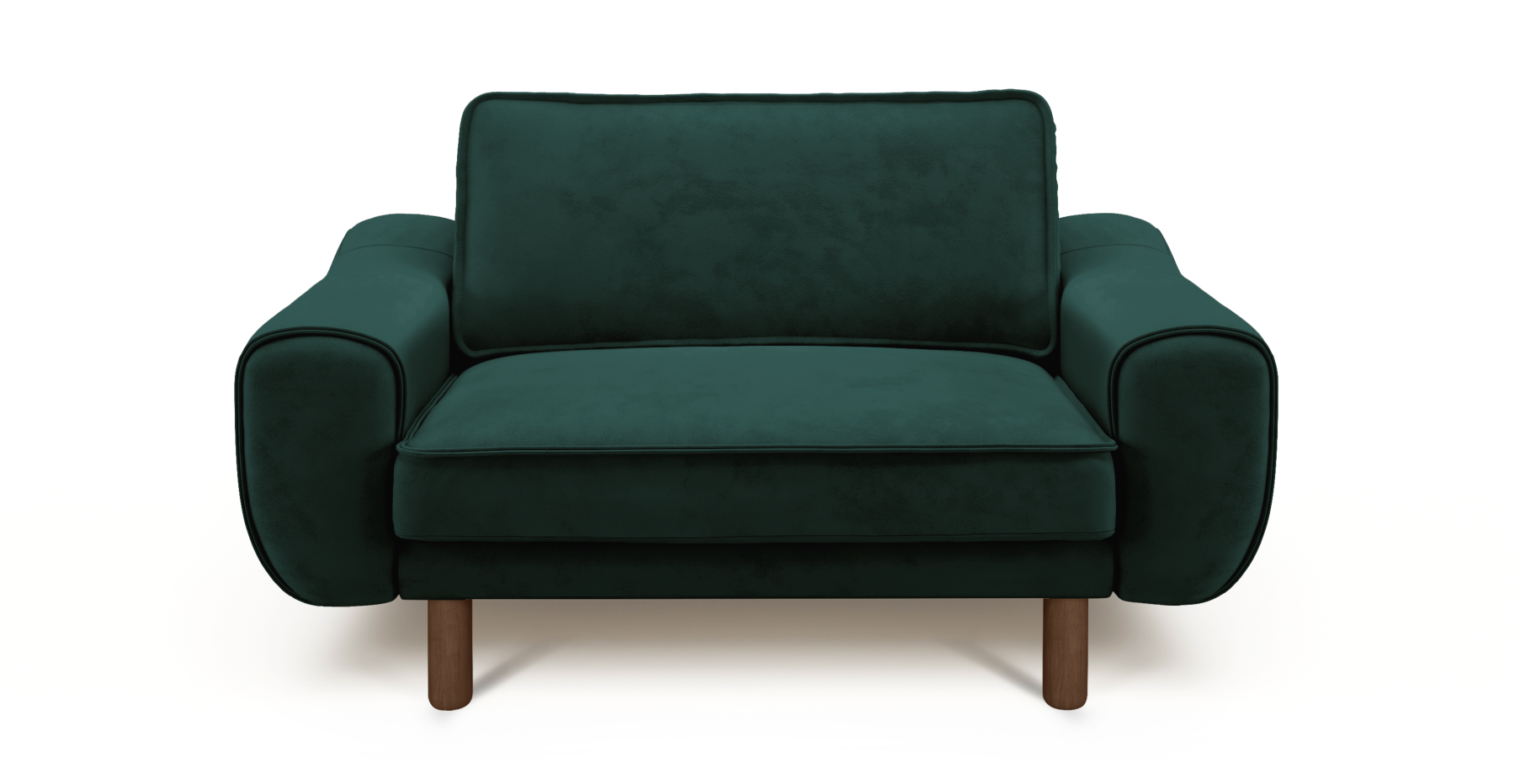 Klem Loveseat Silindir Ahşap Ayak - Dokuma Kadife