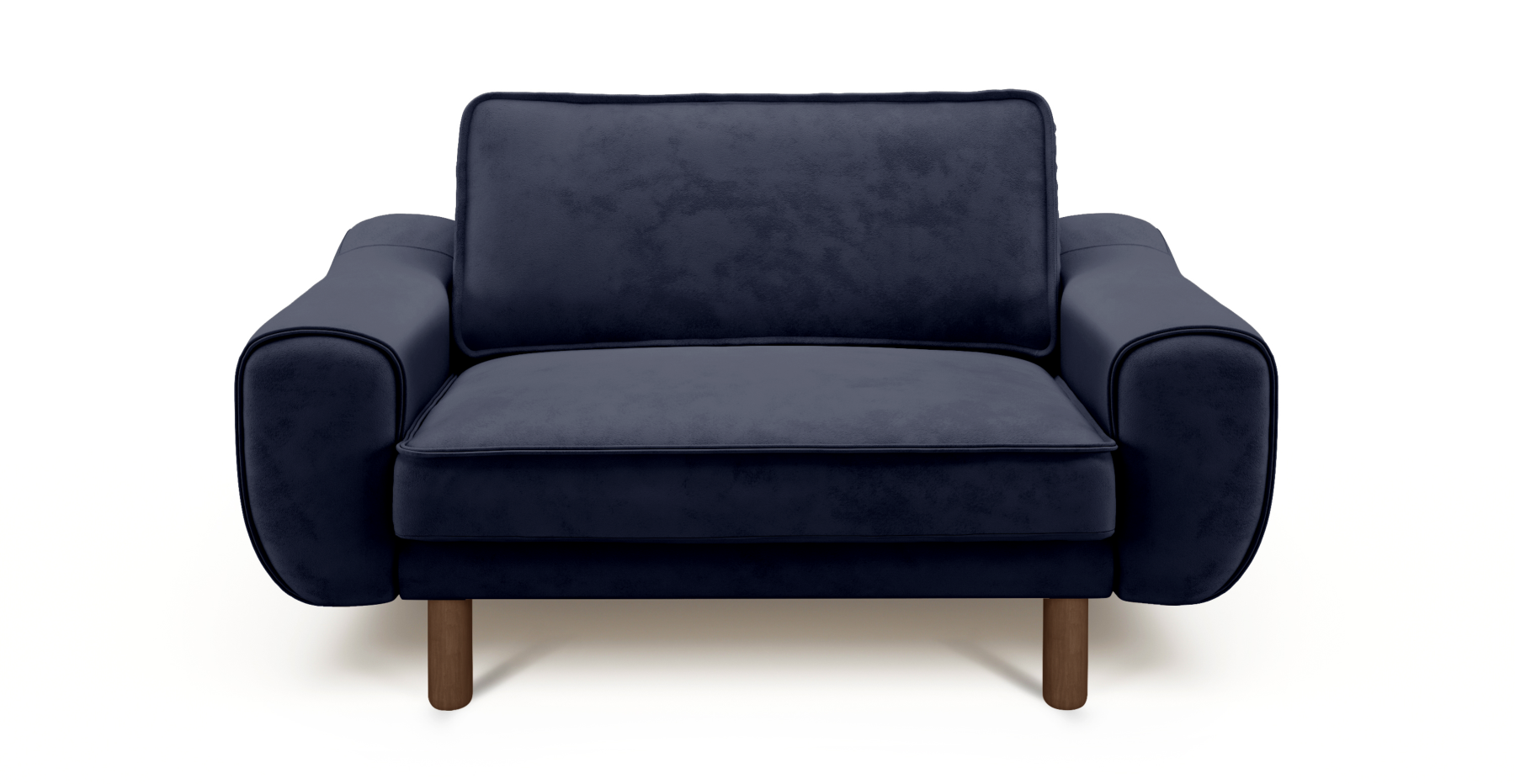 Klem Loveseat Silindir Ahşap Ayak - Dokuma Kadife