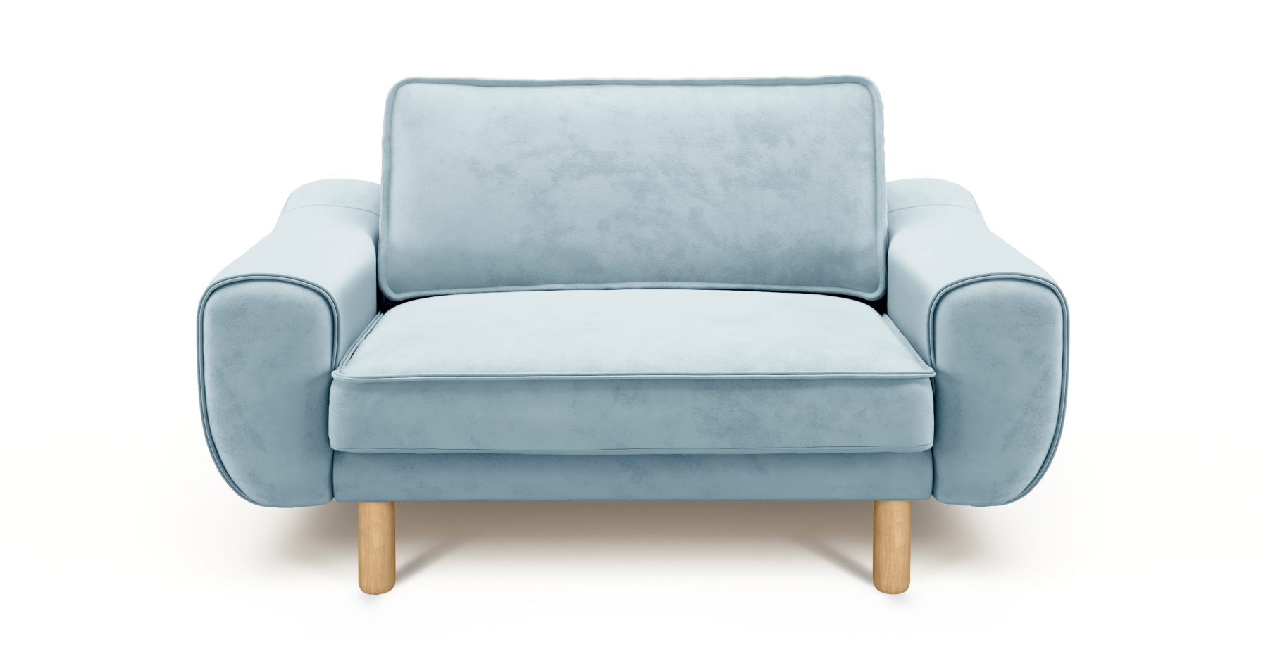 Klem Loveseat Silindir Ahşap Ayak - Dokuma Kadife