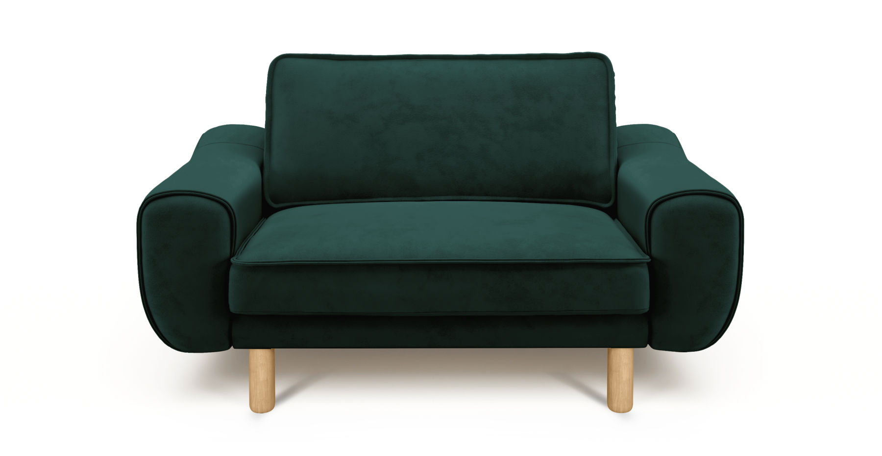Klem Loveseat Silindir Ahşap Ayak - Dokuma Kadife