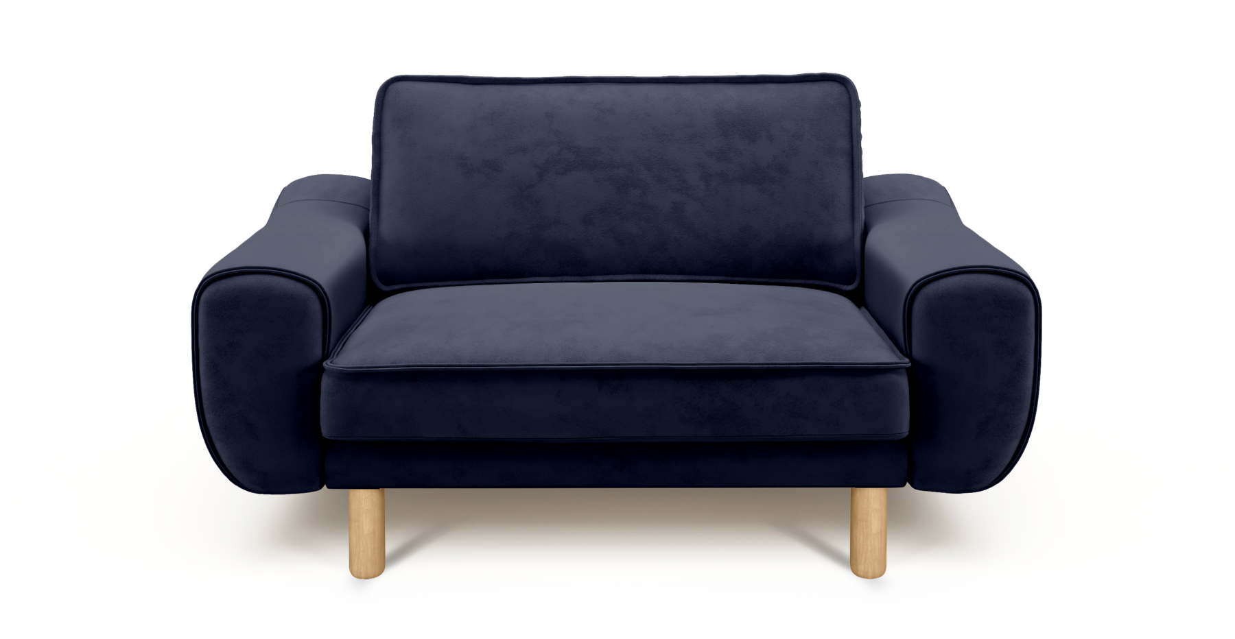 Klem Loveseat Silindir Ahşap Ayak - Dokuma Kadife