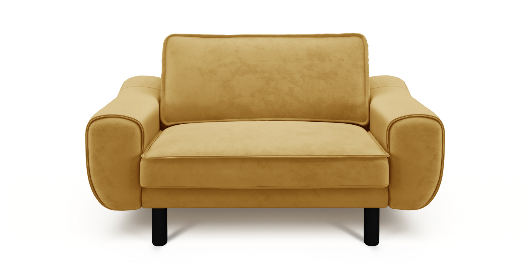 Klem Loveseat Silindir Ahşap Ayak - Dokuma Kadife