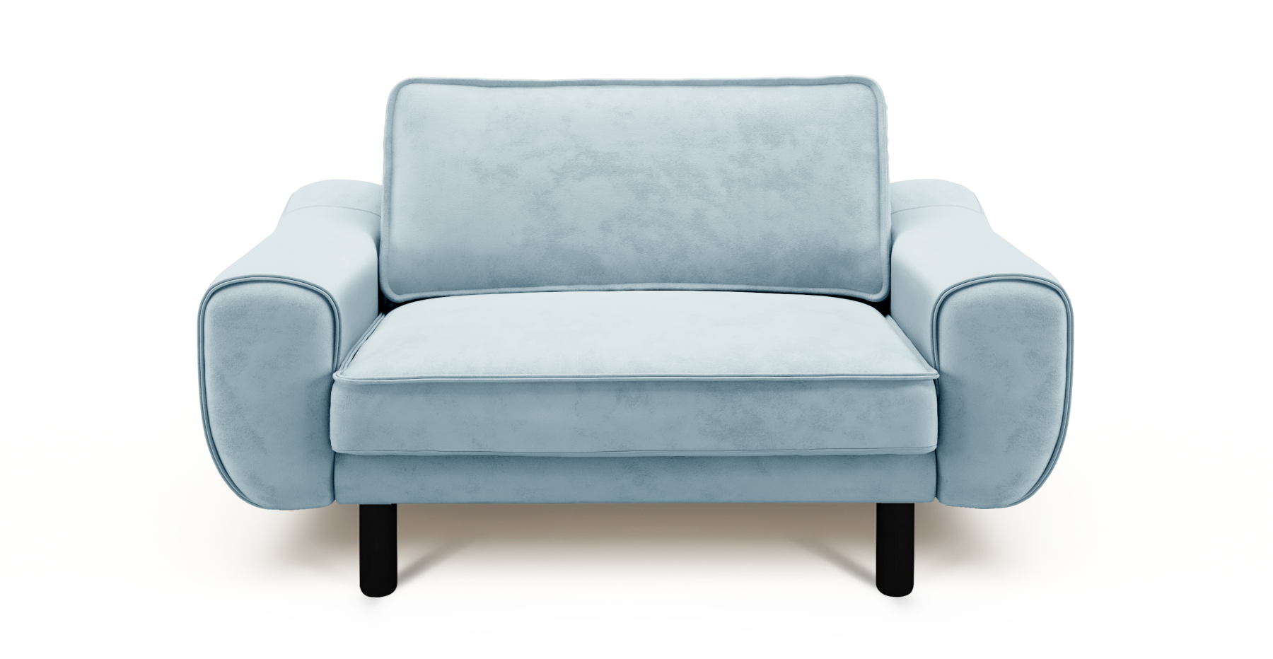 Klem Loveseat Silindir Ahşap Ayak - Dokuma Kadife