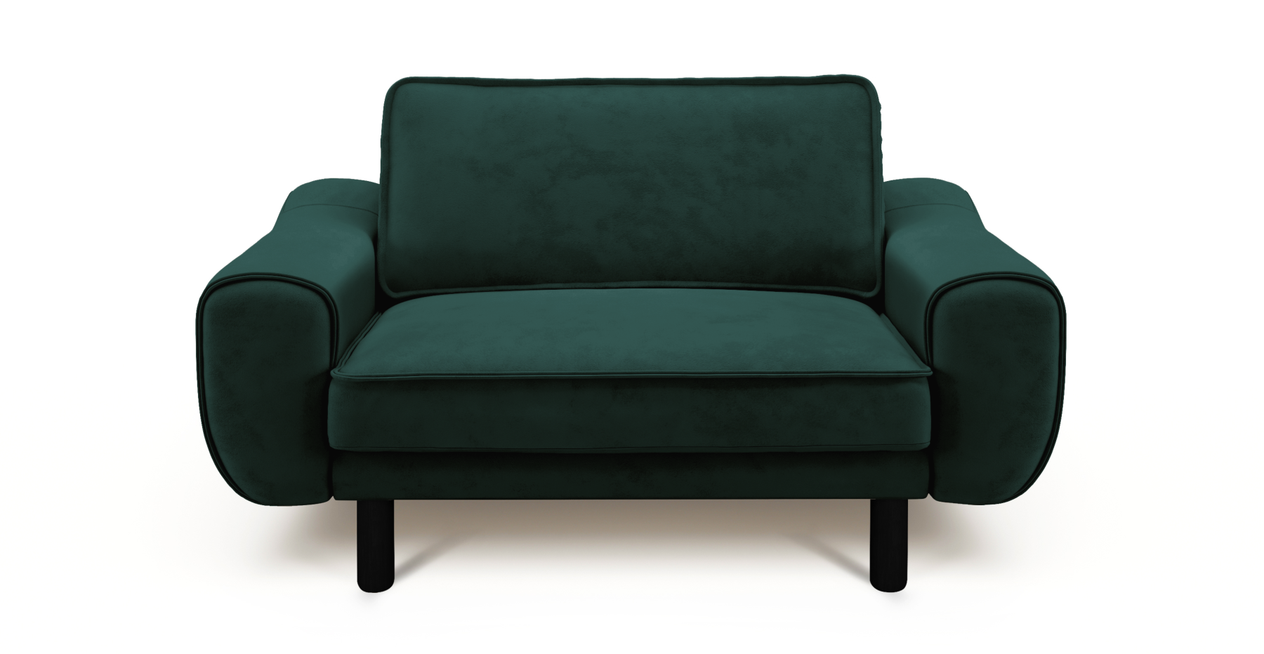 Klem Loveseat Silindir Ahşap Ayak - Dokuma Kadife