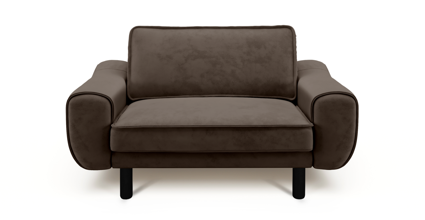 Klem Loveseat Silindir Ahşap Ayak - Dokuma Kadife