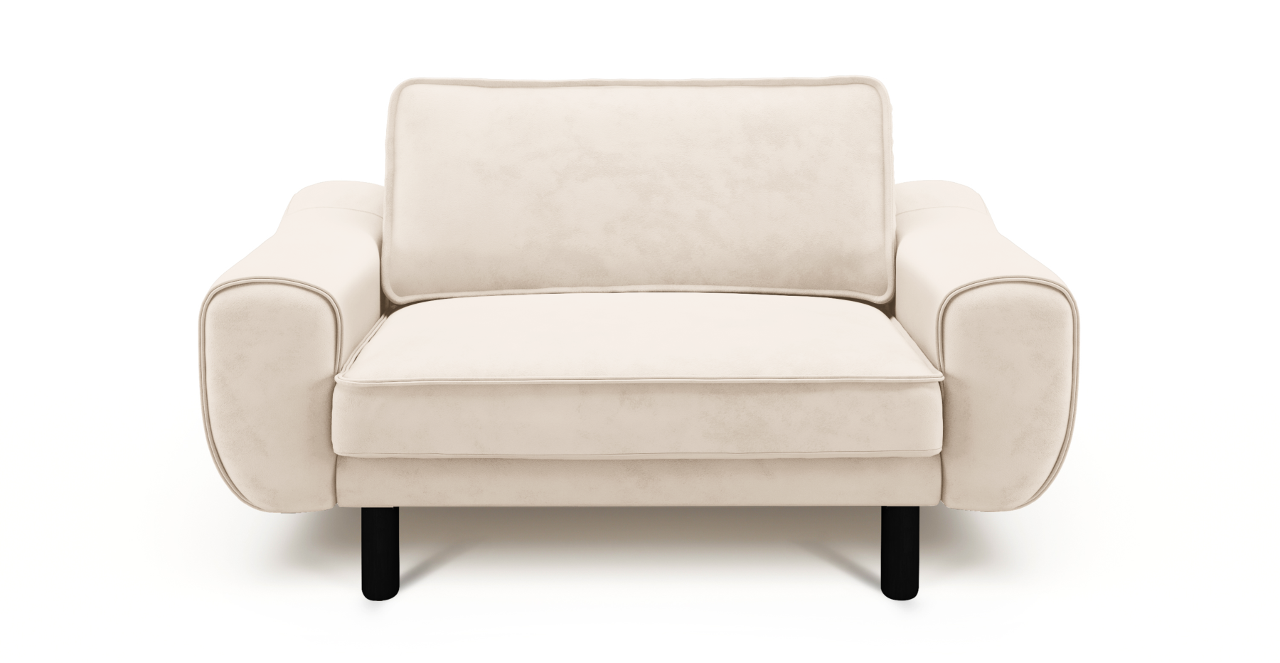 Klem Loveseat Silindir Ahşap Ayak - Dokuma Kadife