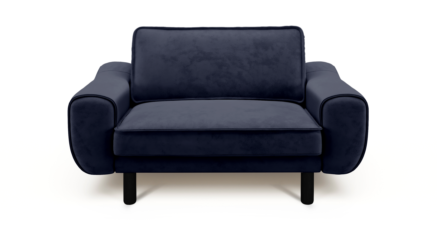 Klem Loveseat Silindir Ahşap Ayak - Dokuma Kadife
