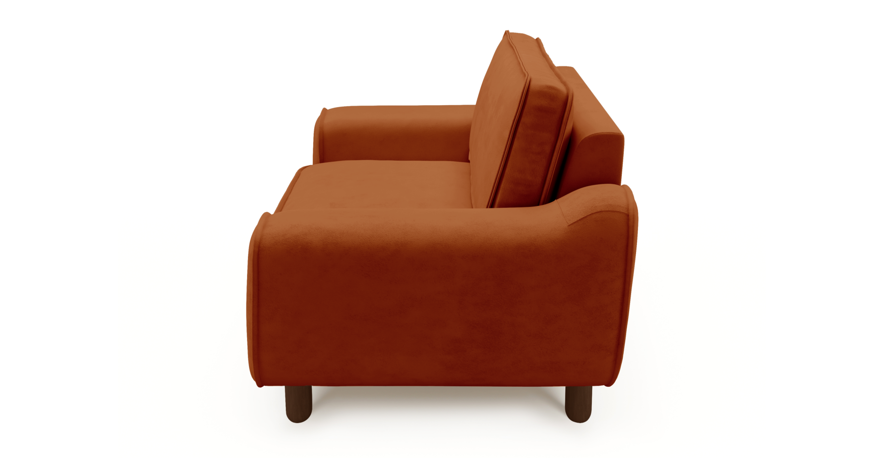 Klem Loveseat Silindir Ahşap Ayak - Dokuma Kadife