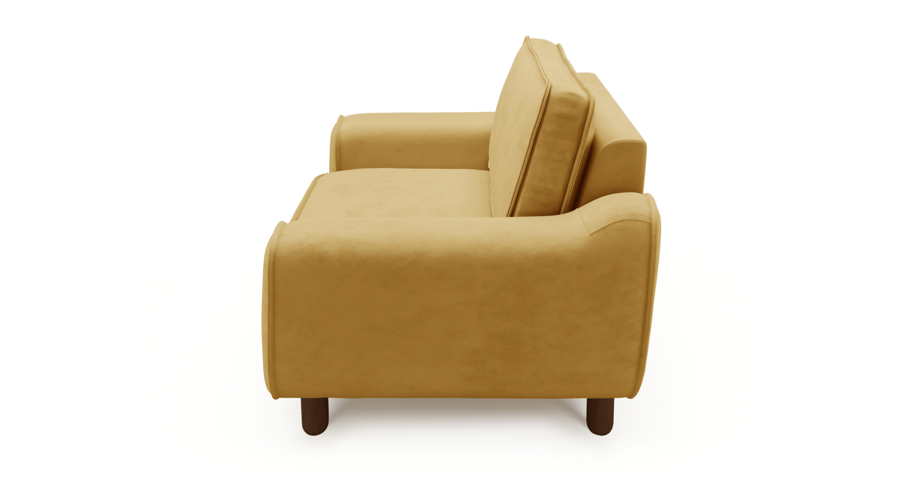 Klem Loveseat Silindir Ahşap Ayak - Dokuma Kadife