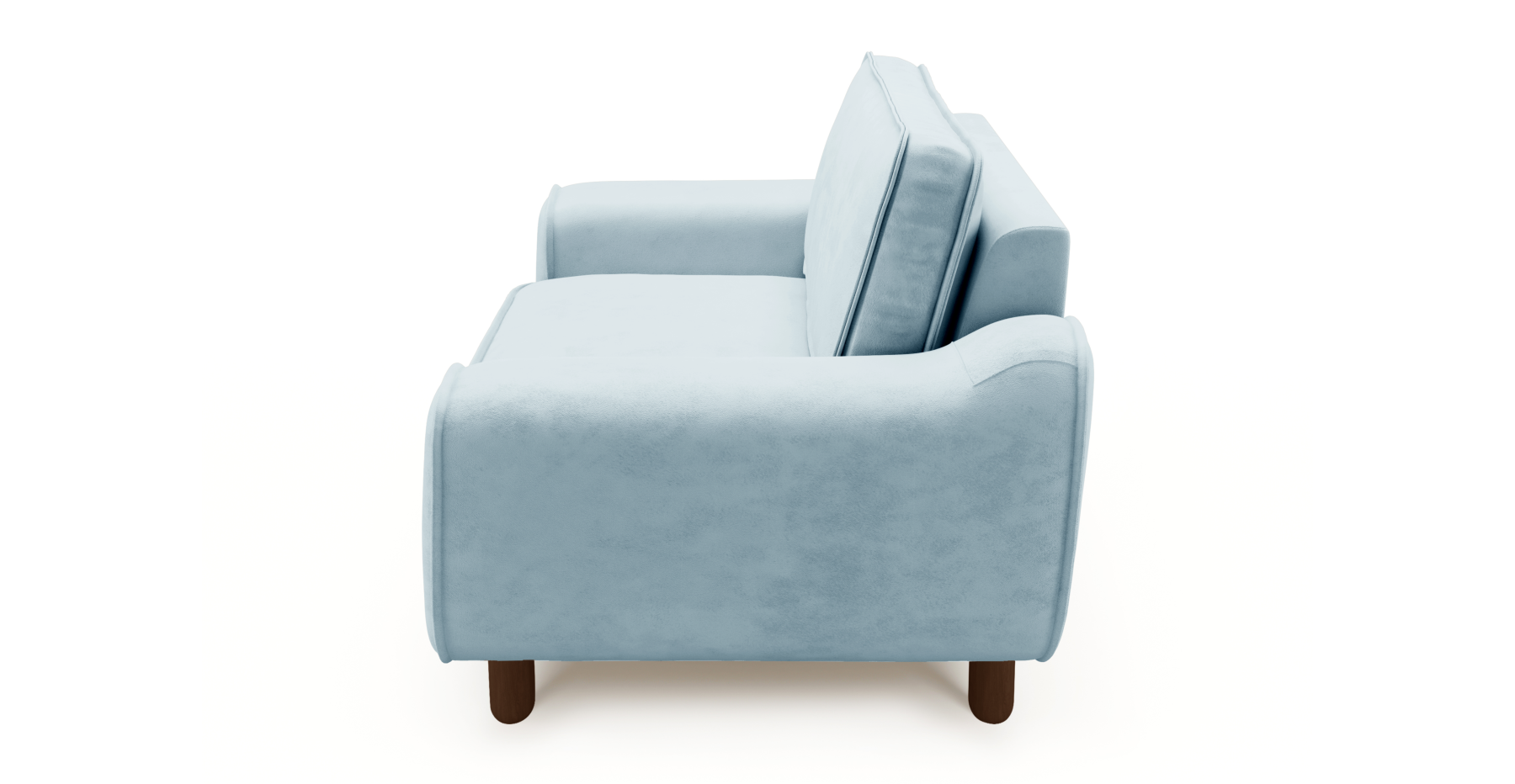 Klem Loveseat Silindir Ahşap Ayak - Dokuma Kadife