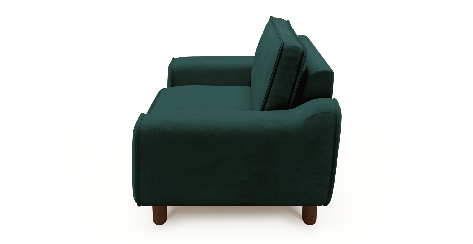 Klem Loveseat Silindir Ahşap Ayak - Dokuma Kadife