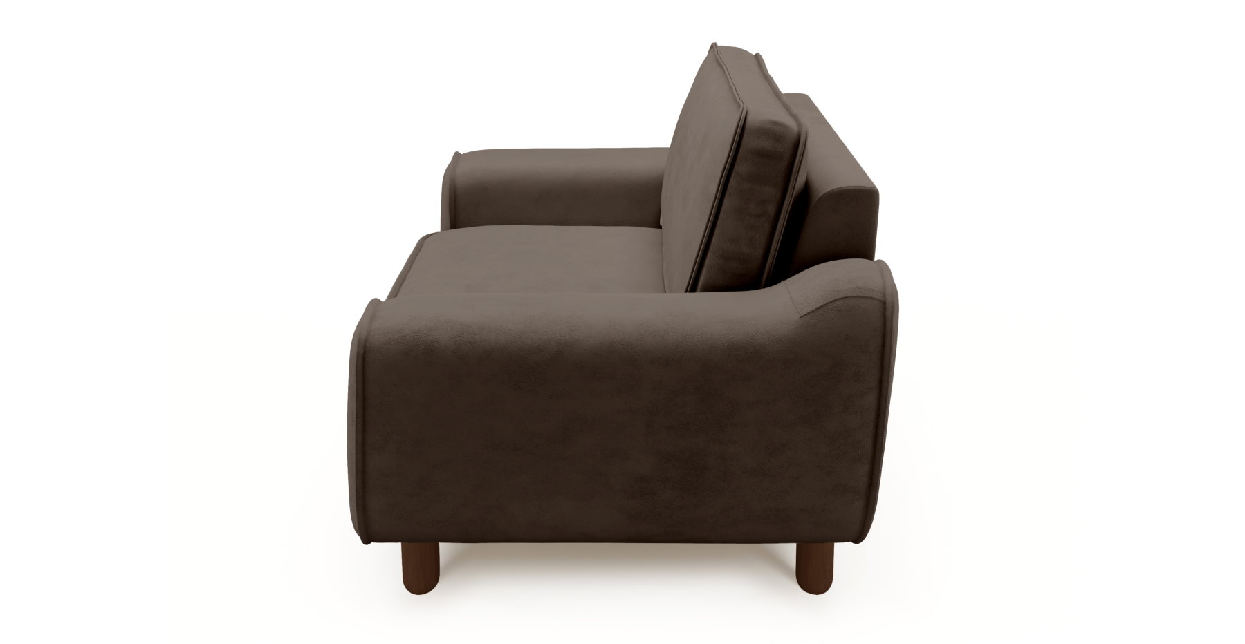 Klem Loveseat Silindir Ahşap Ayak - Dokuma Kadife