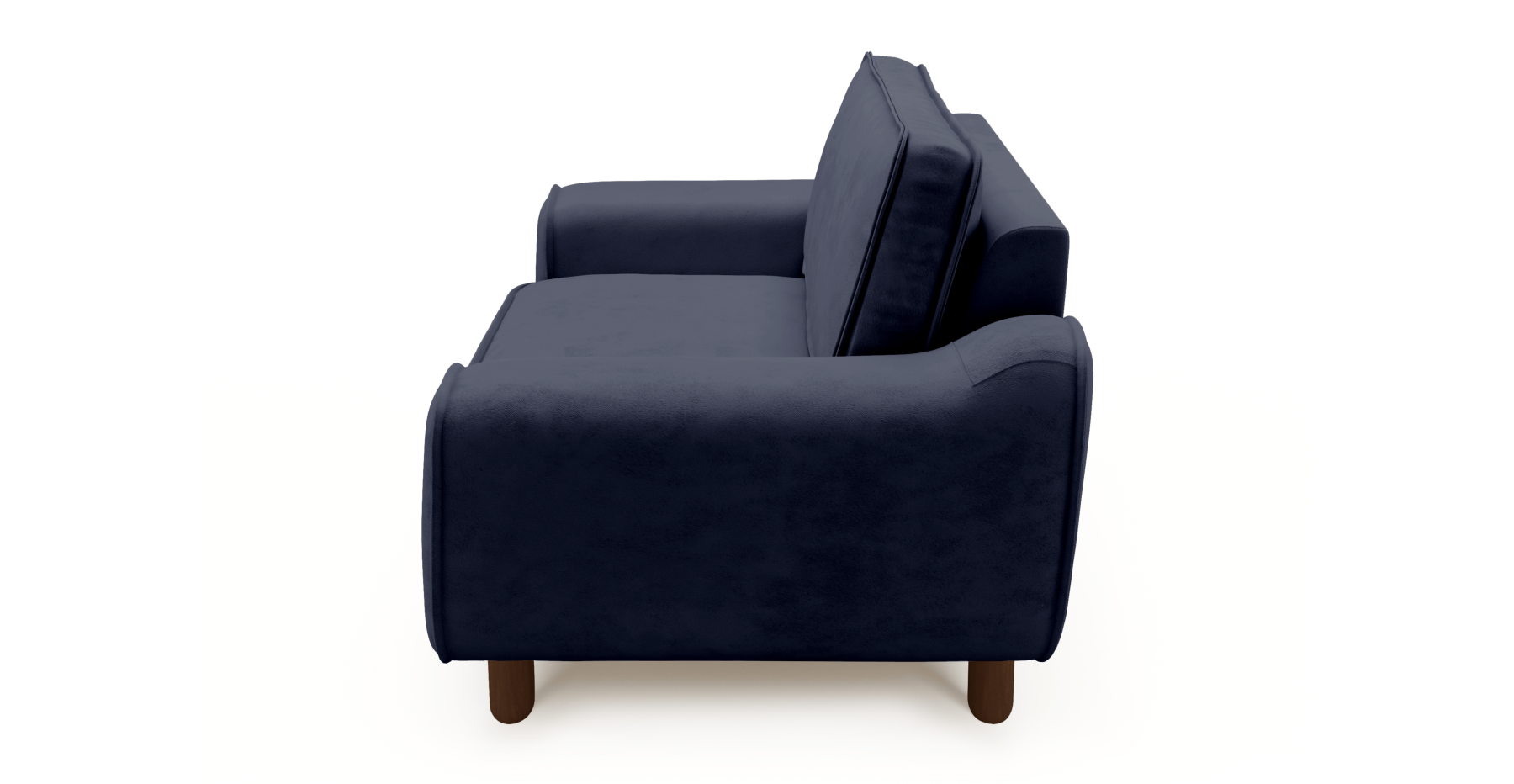 Klem Loveseat Silindir Ahşap Ayak - Dokuma Kadife