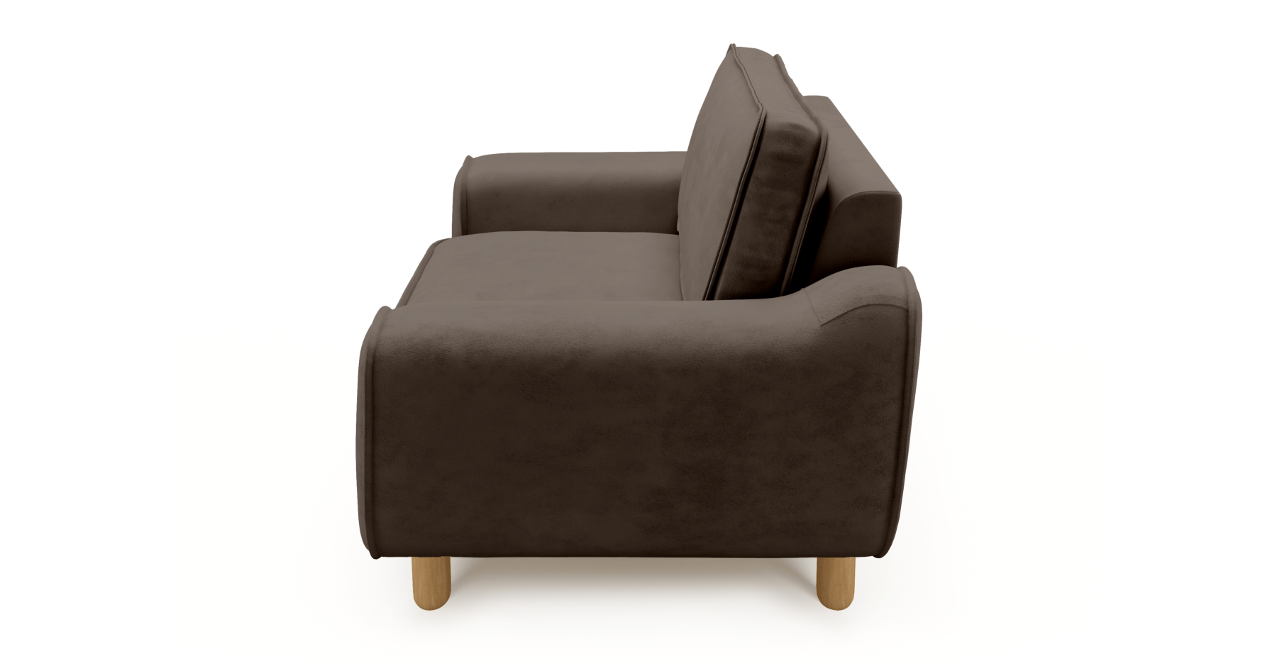 Klem Loveseat Silindir Ahşap Ayak - Dokuma Kadife