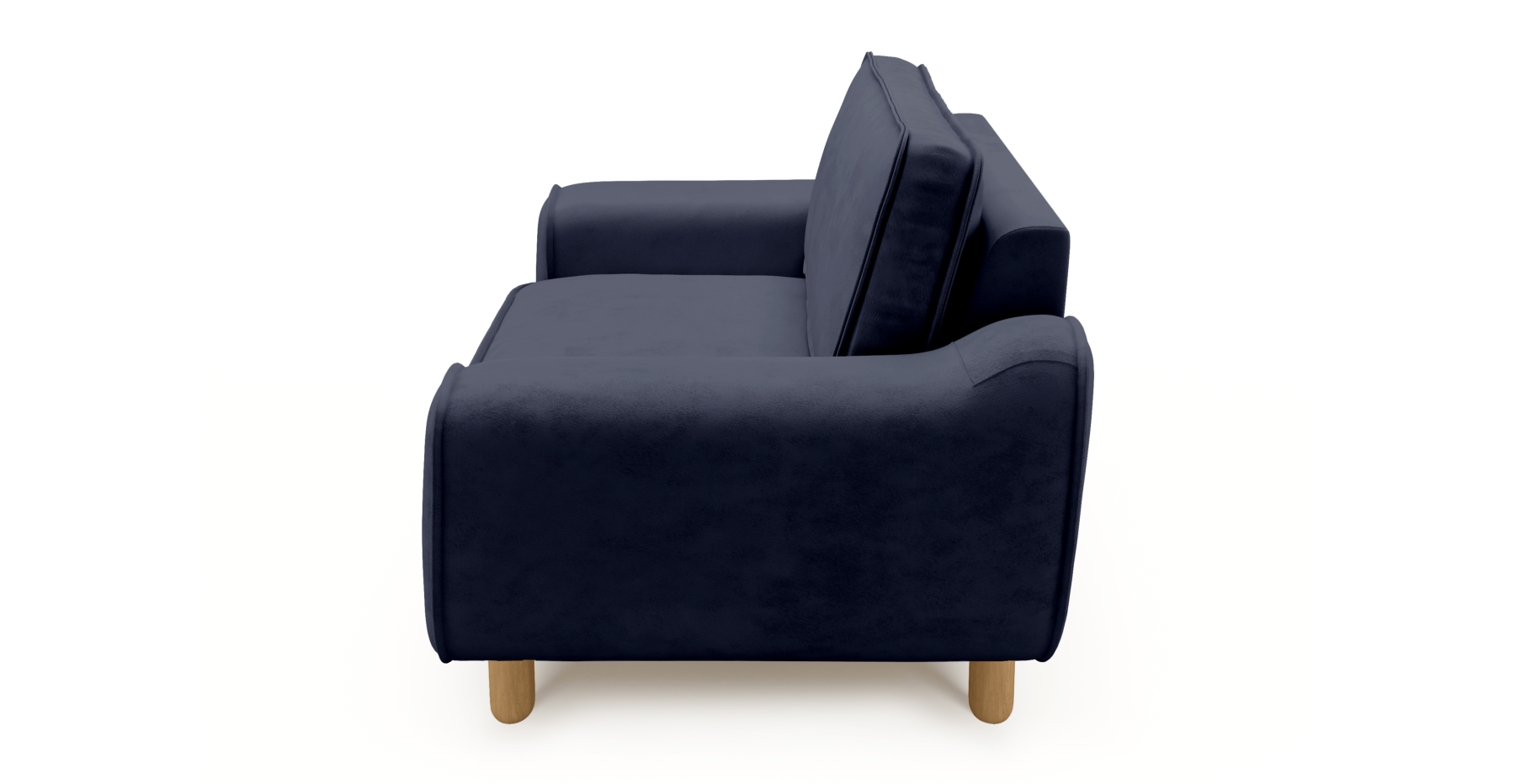 Klem Loveseat Silindir Ahşap Ayak - Dokuma Kadife