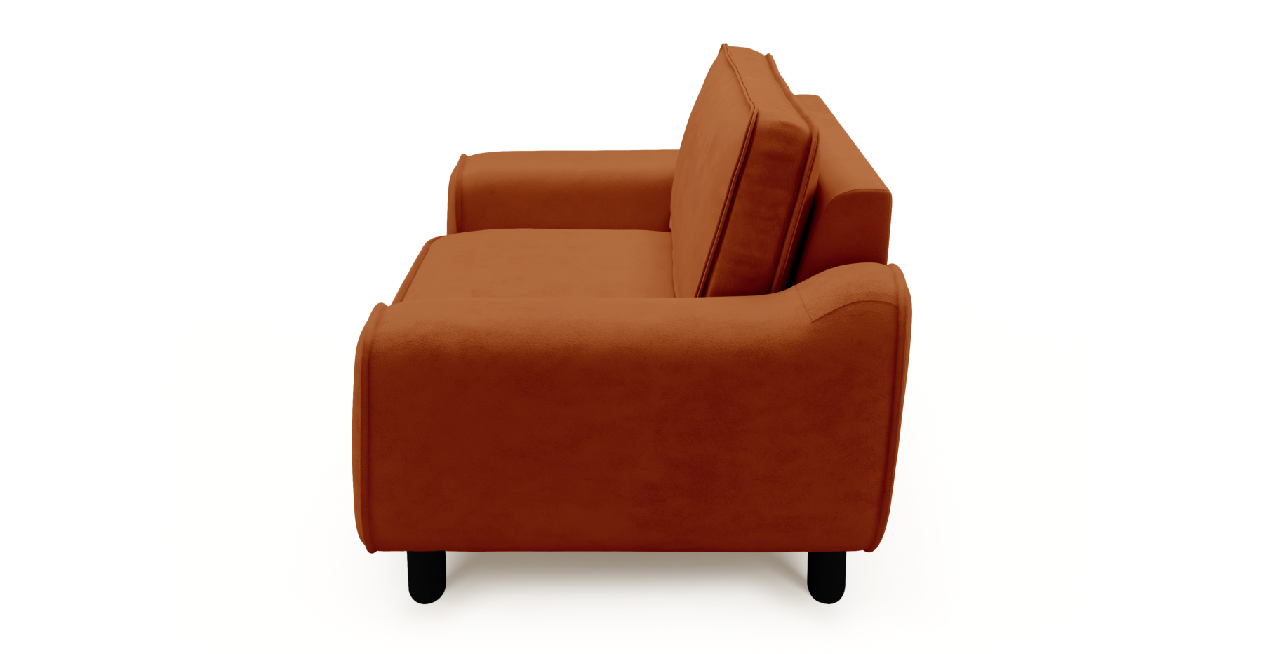 Klem Loveseat Silindir Ahşap Ayak - Dokuma Kadife