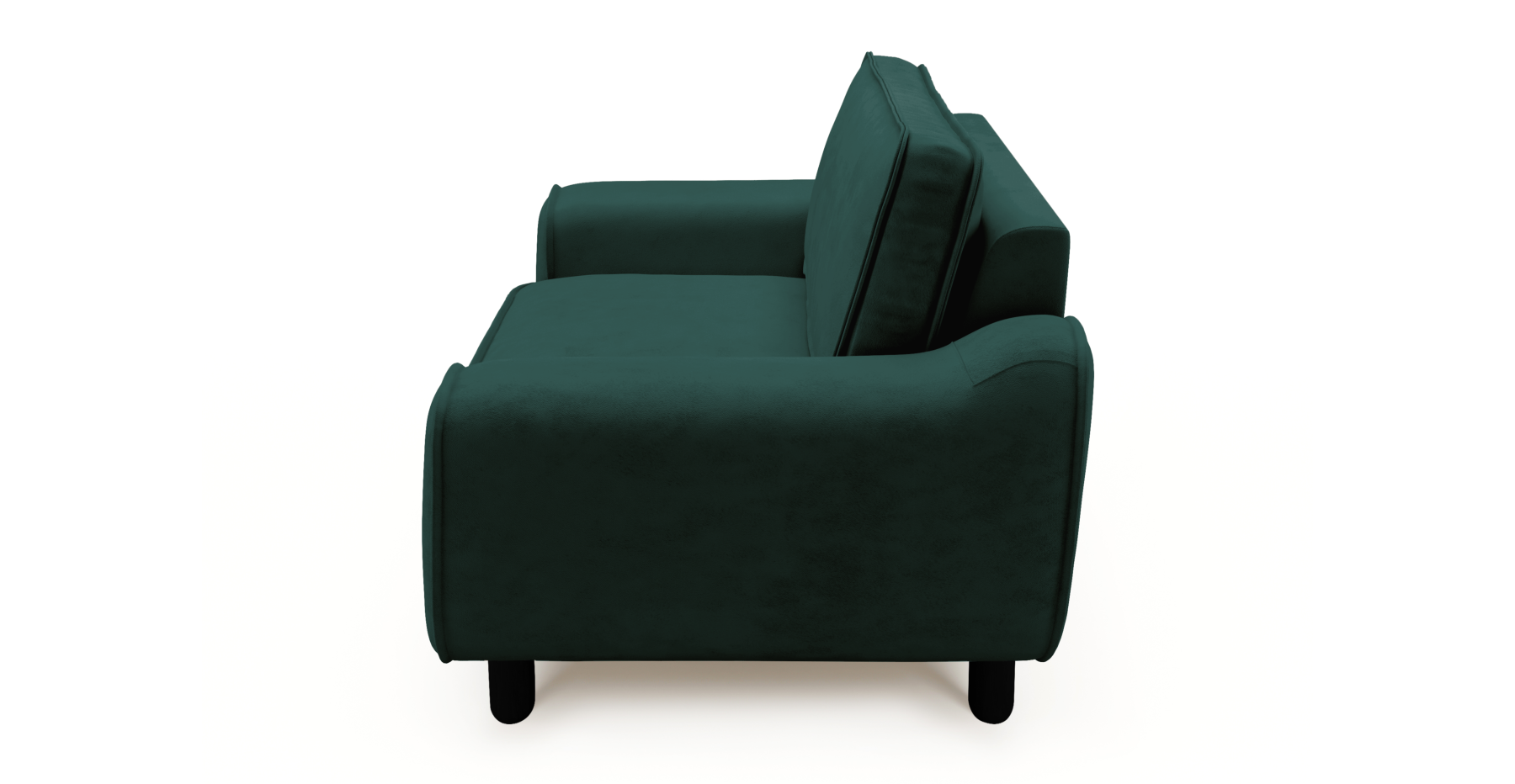 Klem Loveseat Silindir Ahşap Ayak - Dokuma Kadife