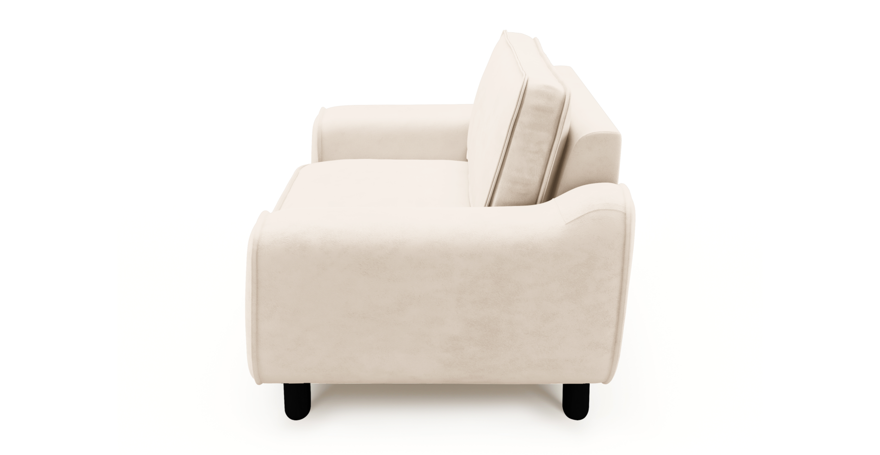 Klem Loveseat Silindir Ahşap Ayak - Dokuma Kadife