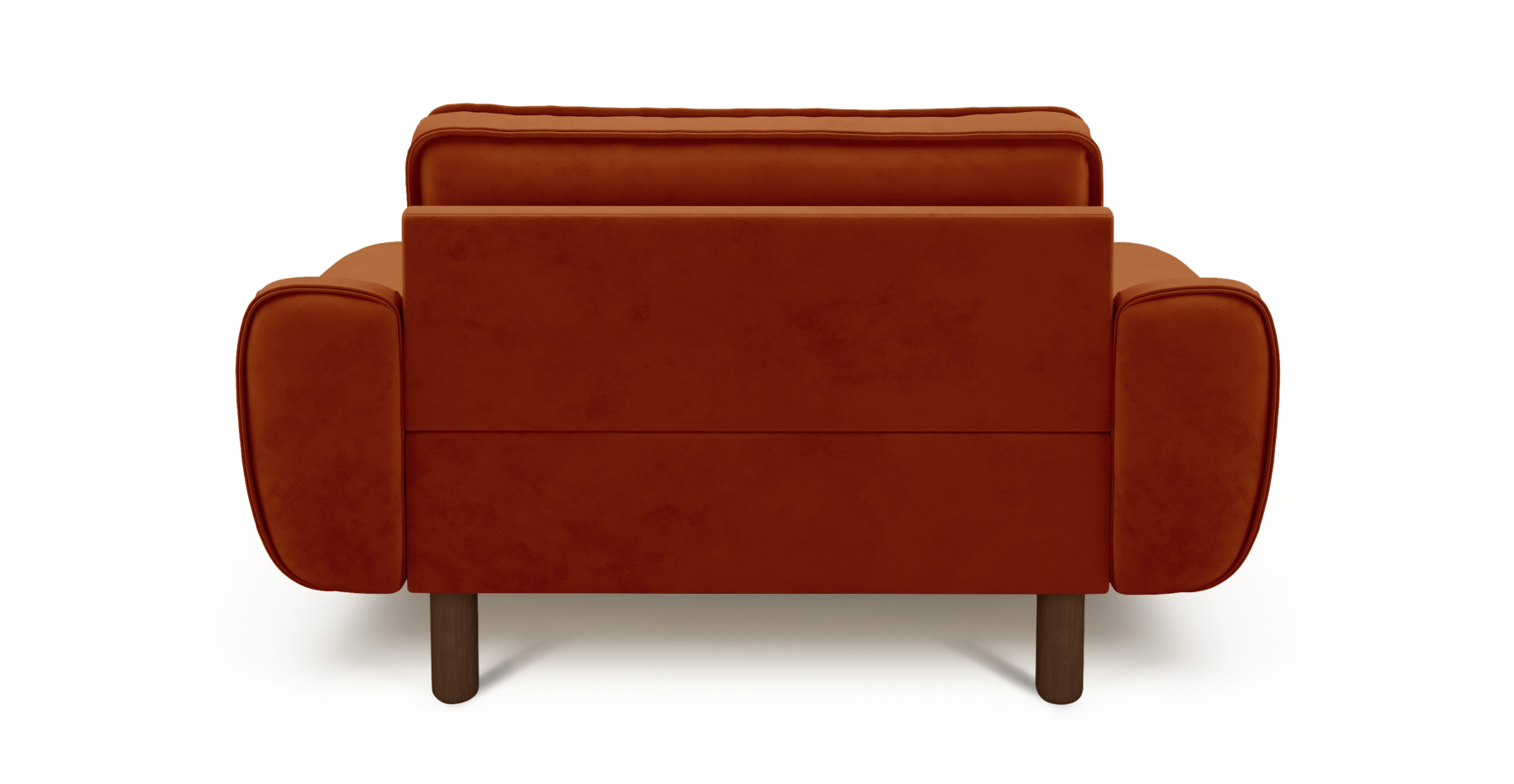 Klem Loveseat Silindir Ahşap Ayak - Dokuma Kadife