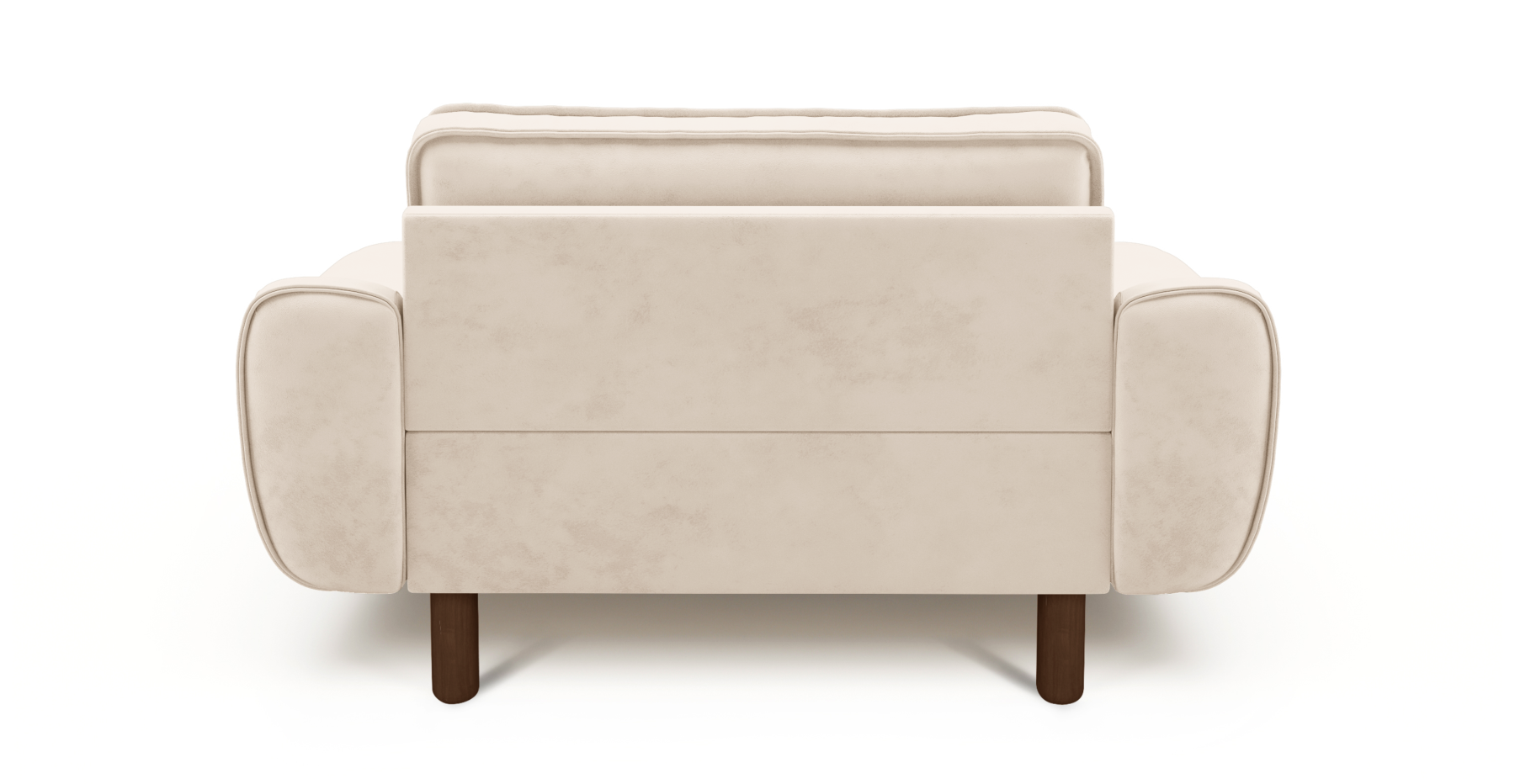 Klem Loveseat Silindir Ahşap Ayak - Dokuma Kadife