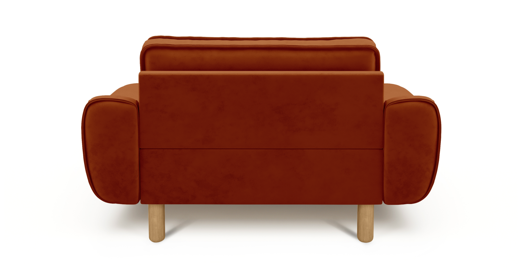 Klem Loveseat Silindir Ahşap Ayak - Dokuma Kadife