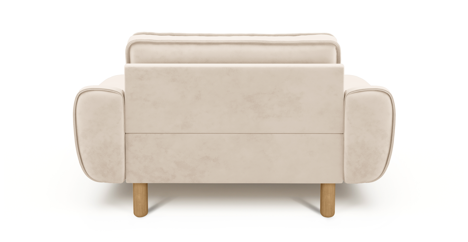 Klem Loveseat Silindir Ahşap Ayak - Dokuma Kadife