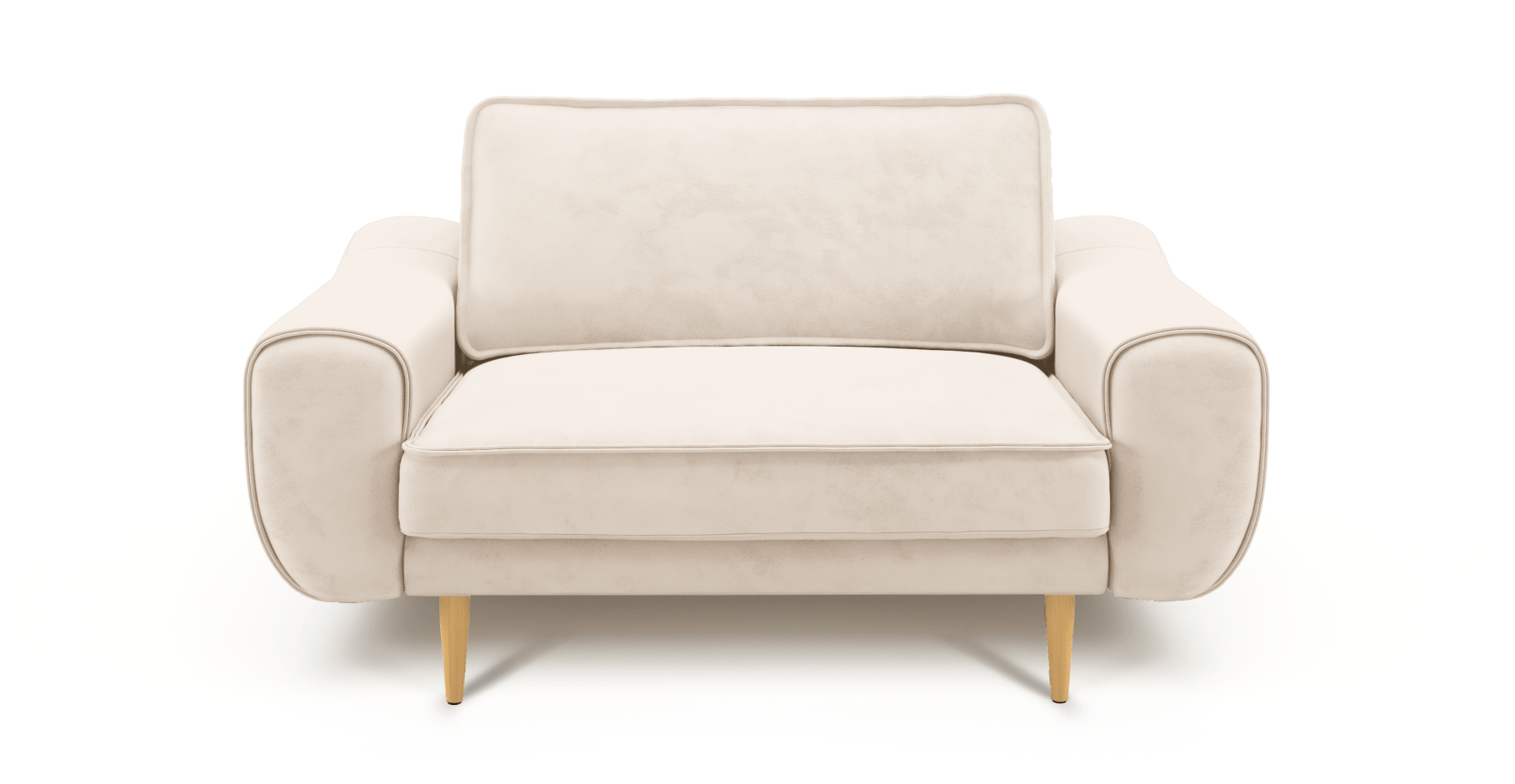 Klem Loveseat Ahşap Ayak - Dokuma Kadife