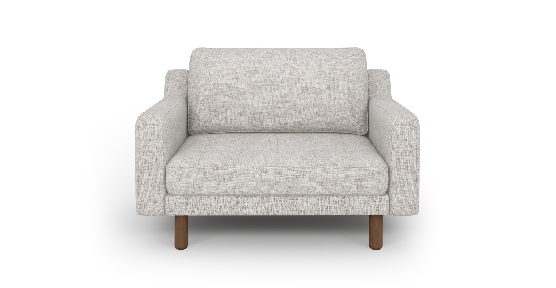 Modsy Loveseat Silindir Ahşap Ayak - Keten