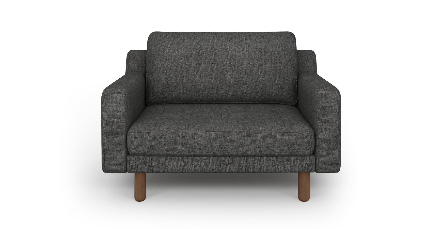 Modsy Loveseat Silindir Ahşap Ayak - Keten