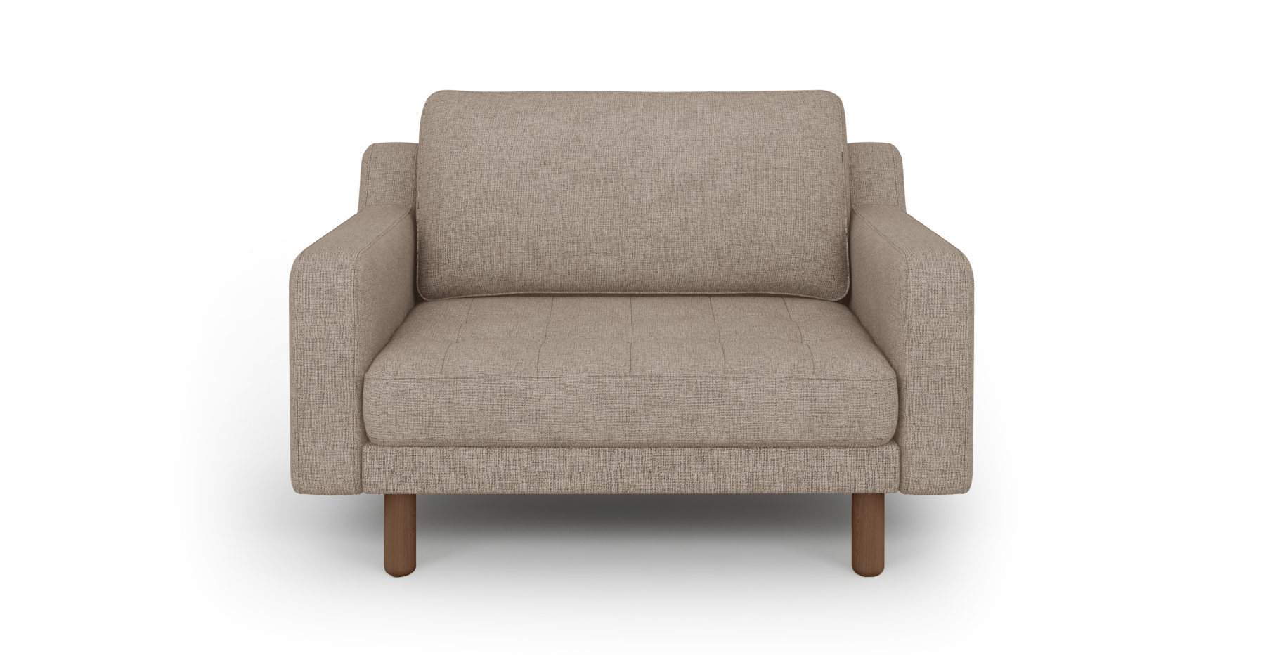 Modsy Loveseat Silindir Ahşap Ayak - Keten