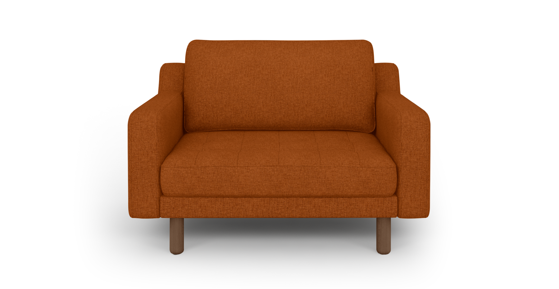 Modsy Loveseat Silindir Ahşap Ayak - Keten