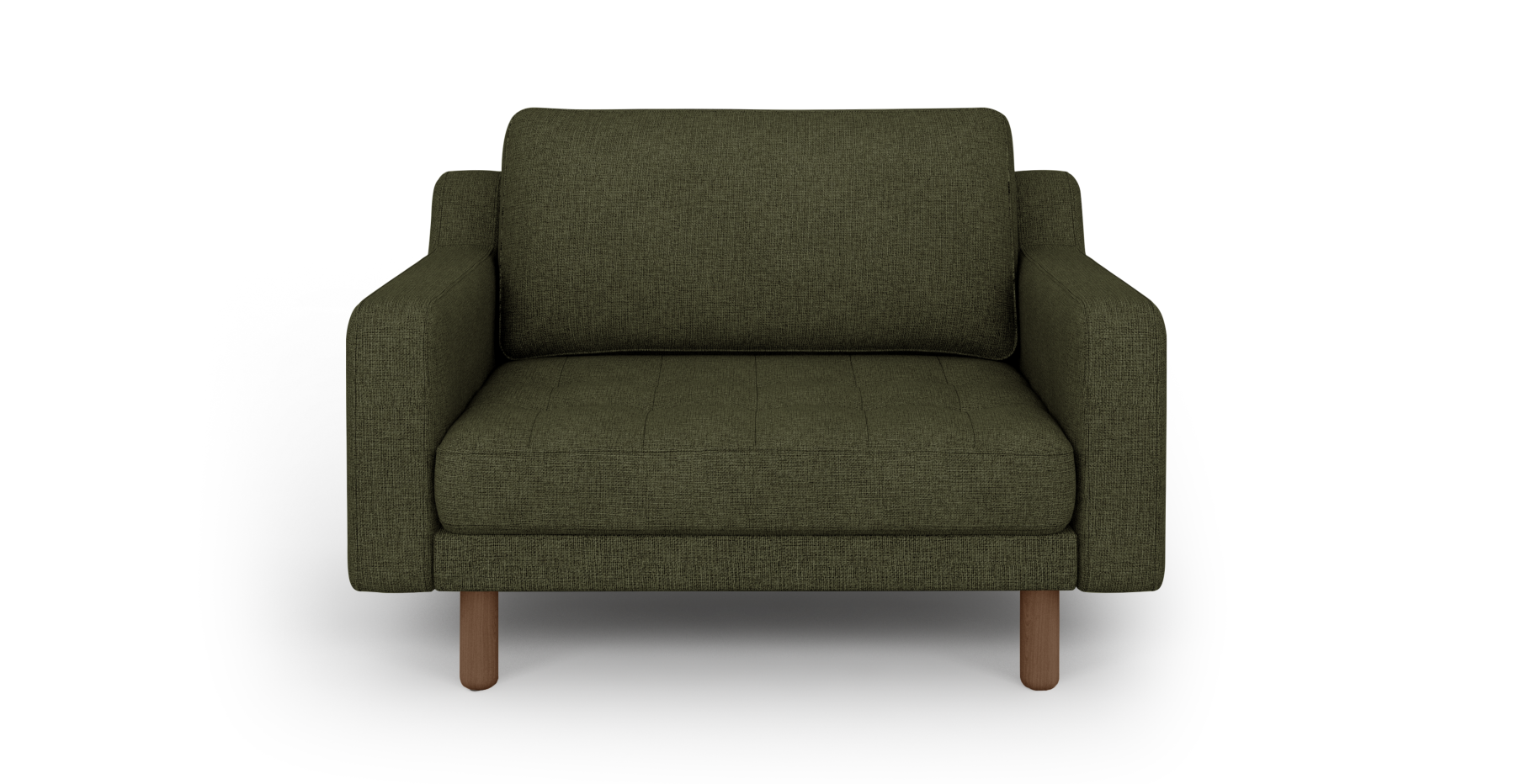 Modsy Loveseat Silindir Ahşap Ayak - Keten