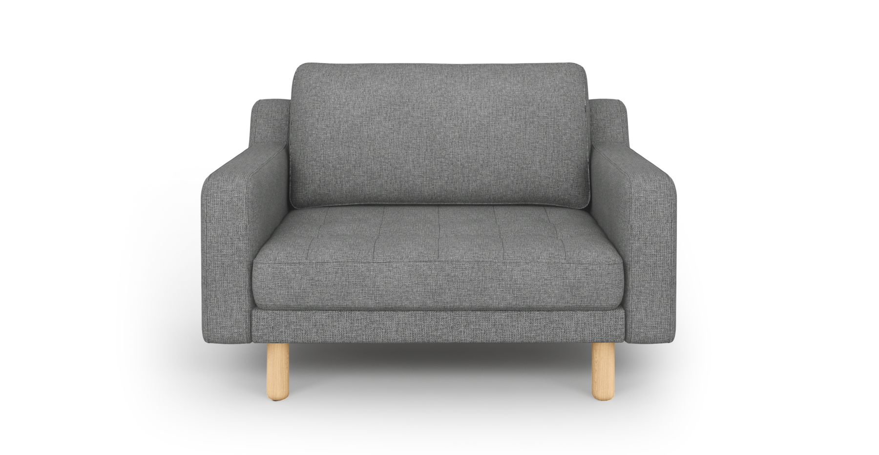 Modsy Loveseat Silindir Ahşap Ayak - Keten