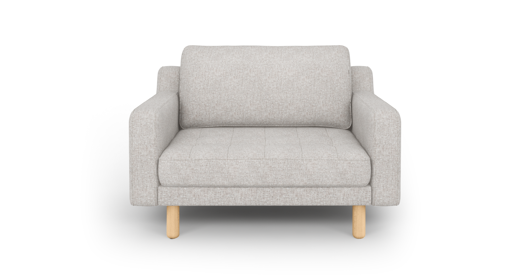 Modsy Loveseat Silindir Ahşap Ayak - Keten