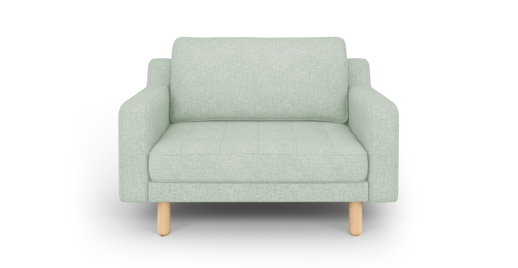 Modsy Loveseat Silindir Ahşap Ayak - Keten