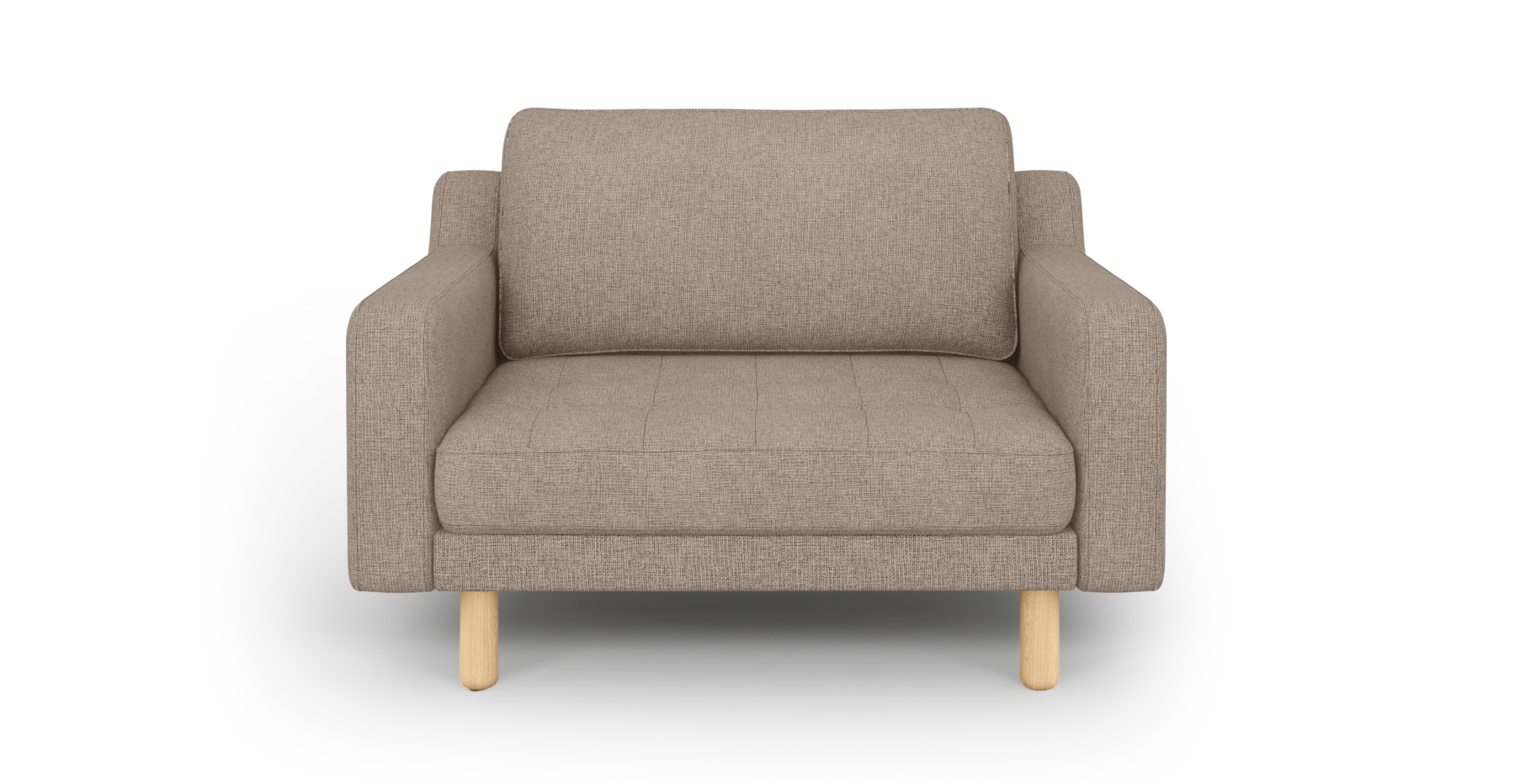 Modsy Loveseat Silindir Ahşap Ayak - Keten