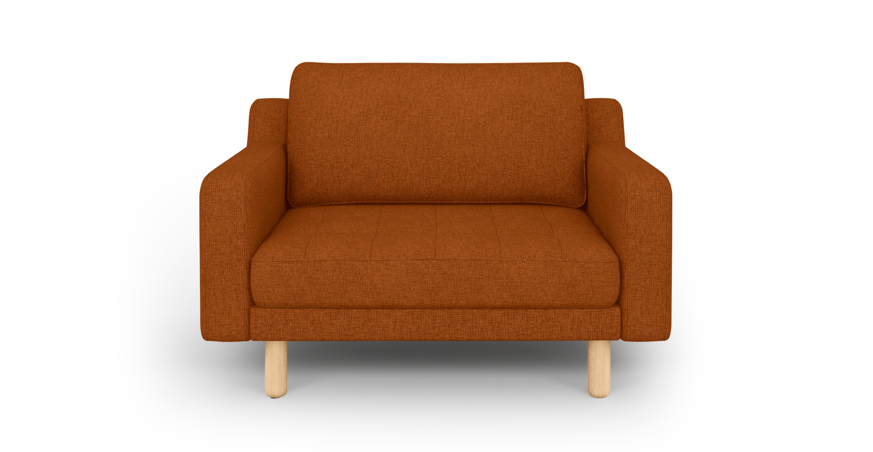 Modsy Loveseat Silindir Ahşap Ayak - Keten