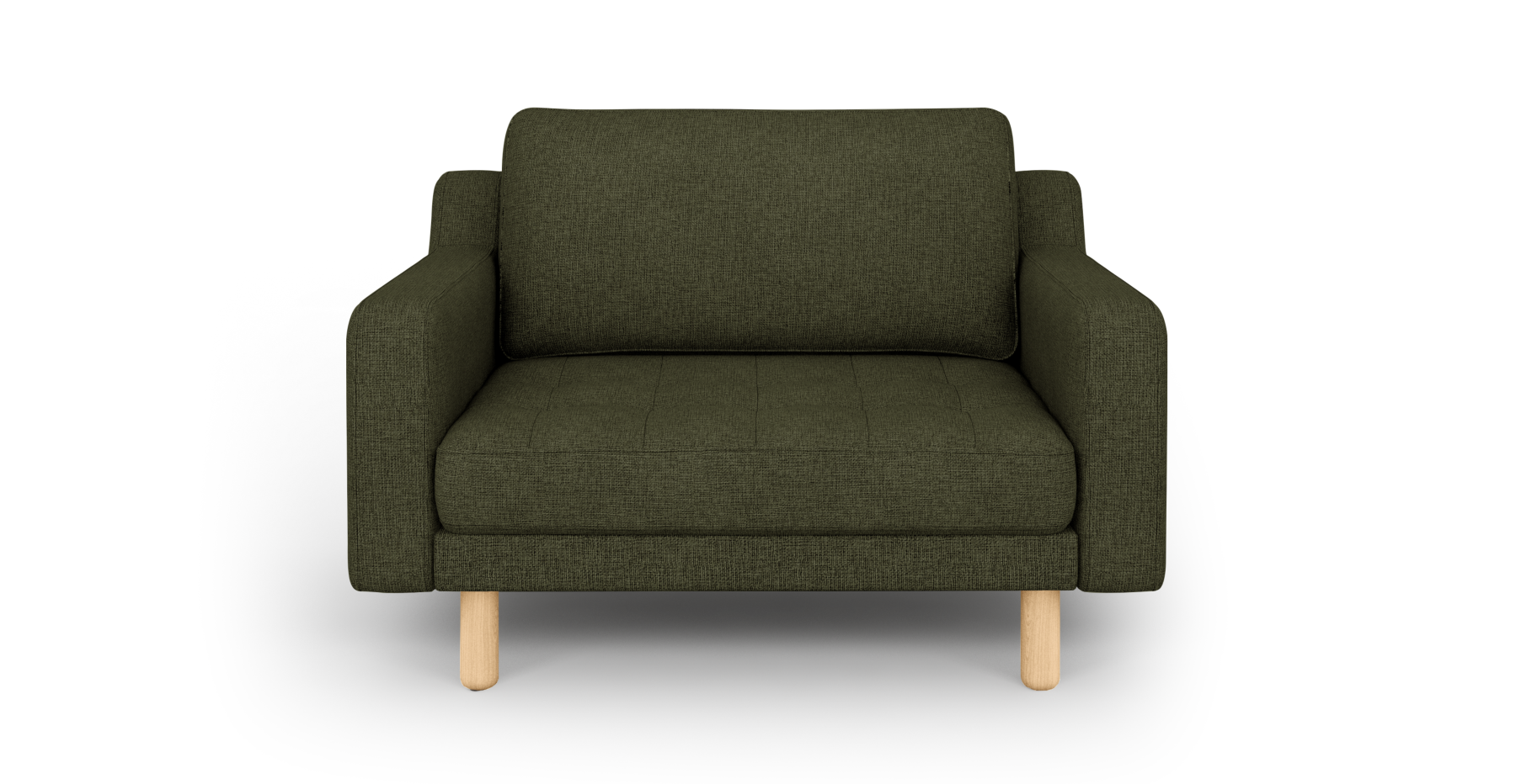 Modsy Loveseat Silindir Ahşap Ayak - Keten