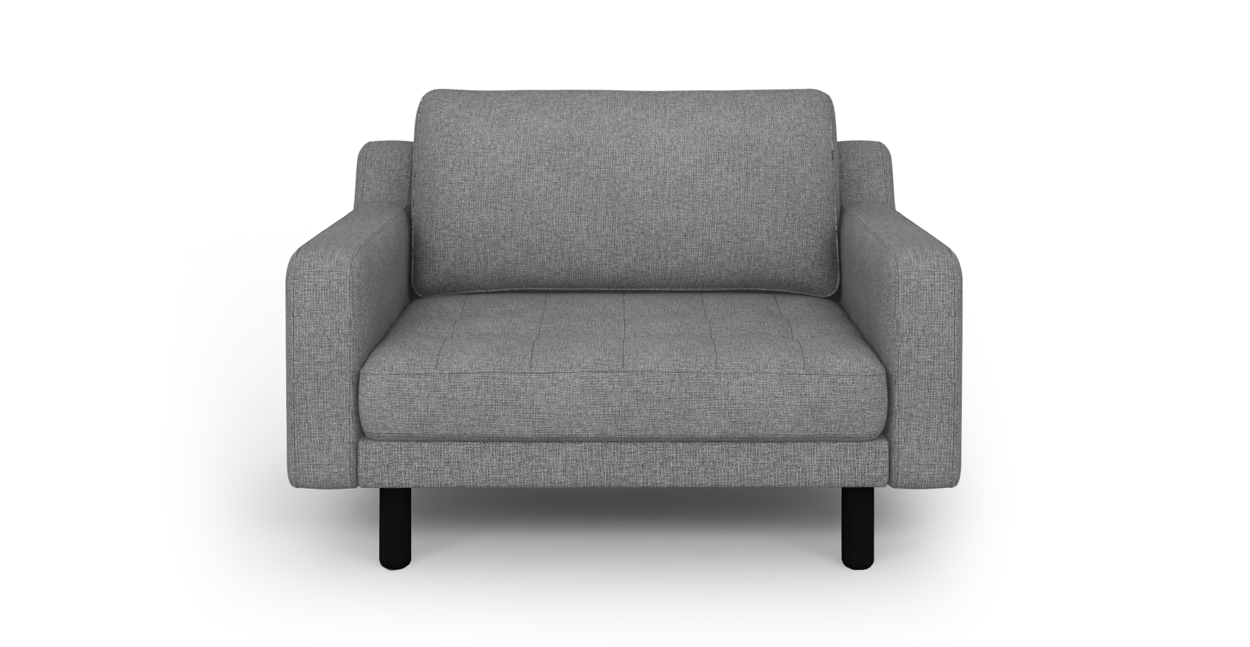 Modsy Loveseat Silindir Ahşap Ayak - Keten