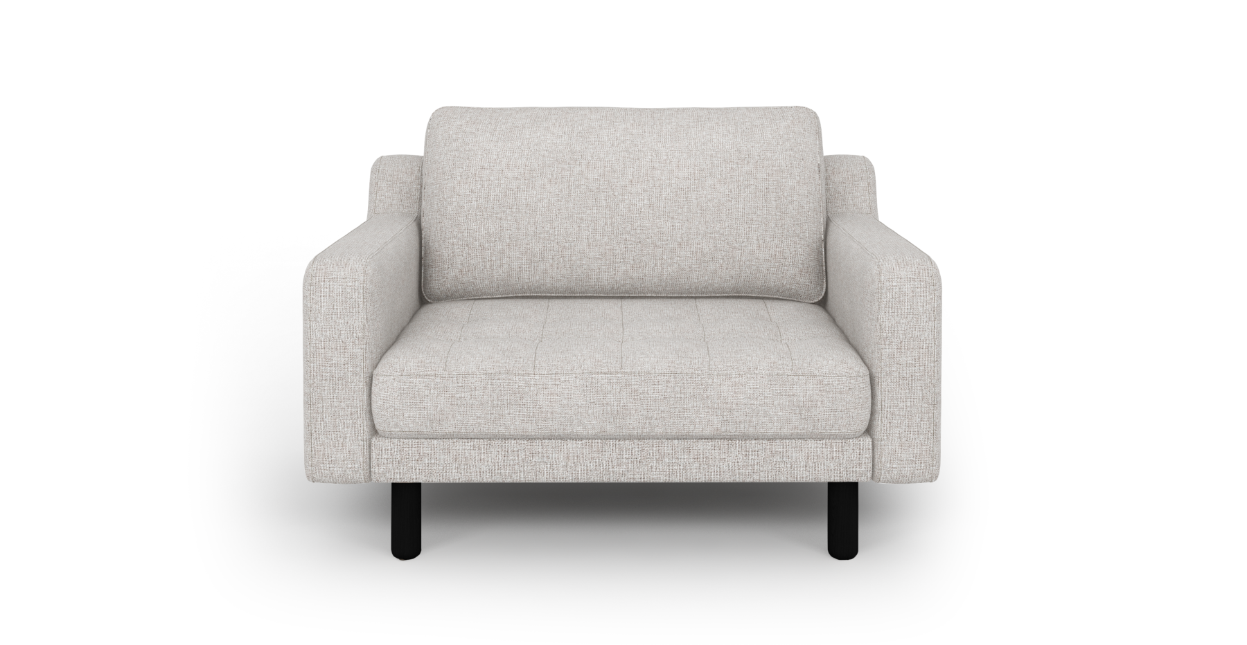 Modsy Loveseat Silindir Ahşap Ayak - Keten