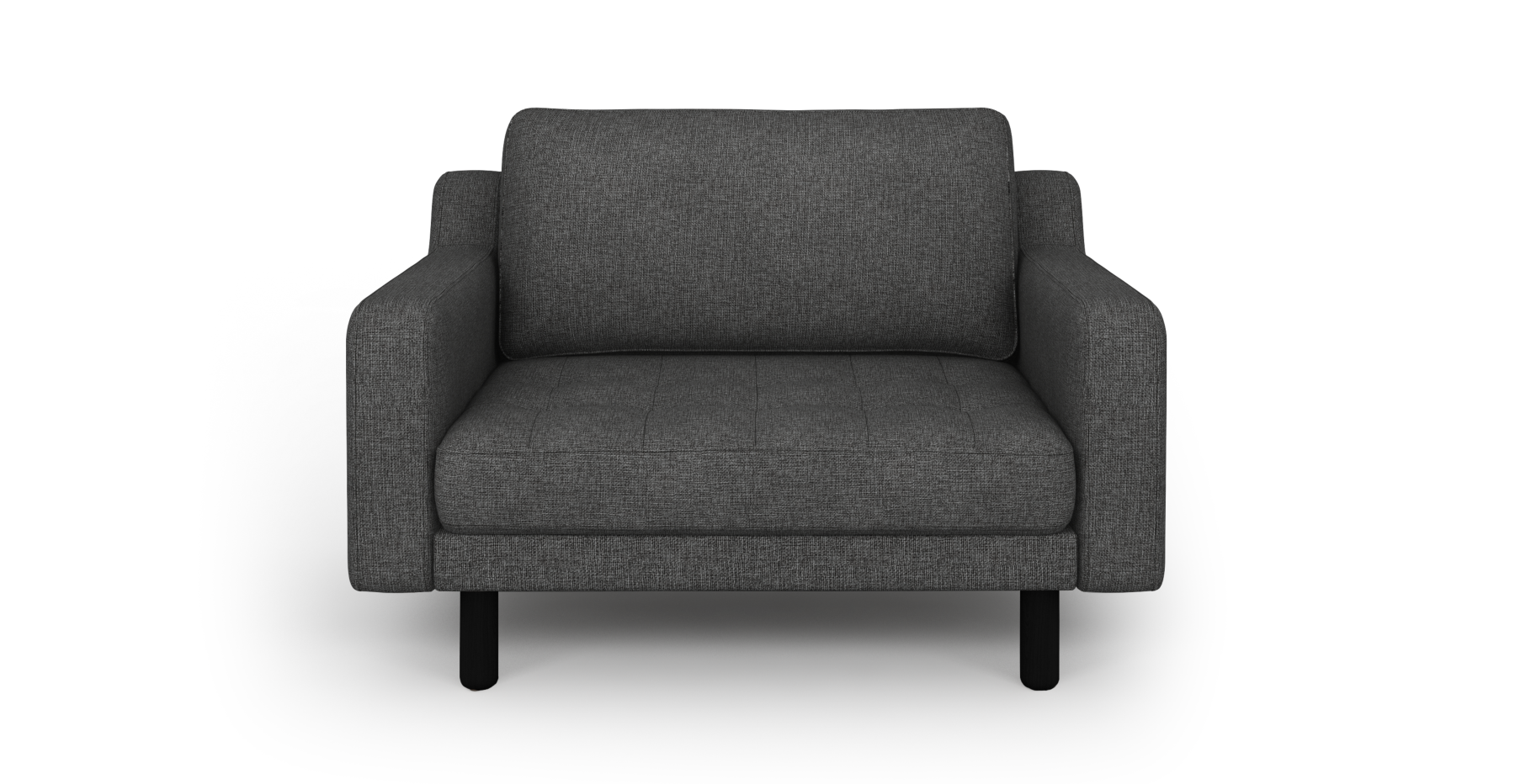 Modsy Loveseat Silindir Ahşap Ayak - Keten