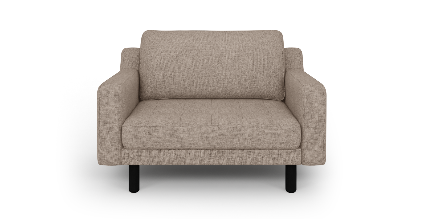 Modsy Loveseat Silindir Ahşap Ayak - Keten