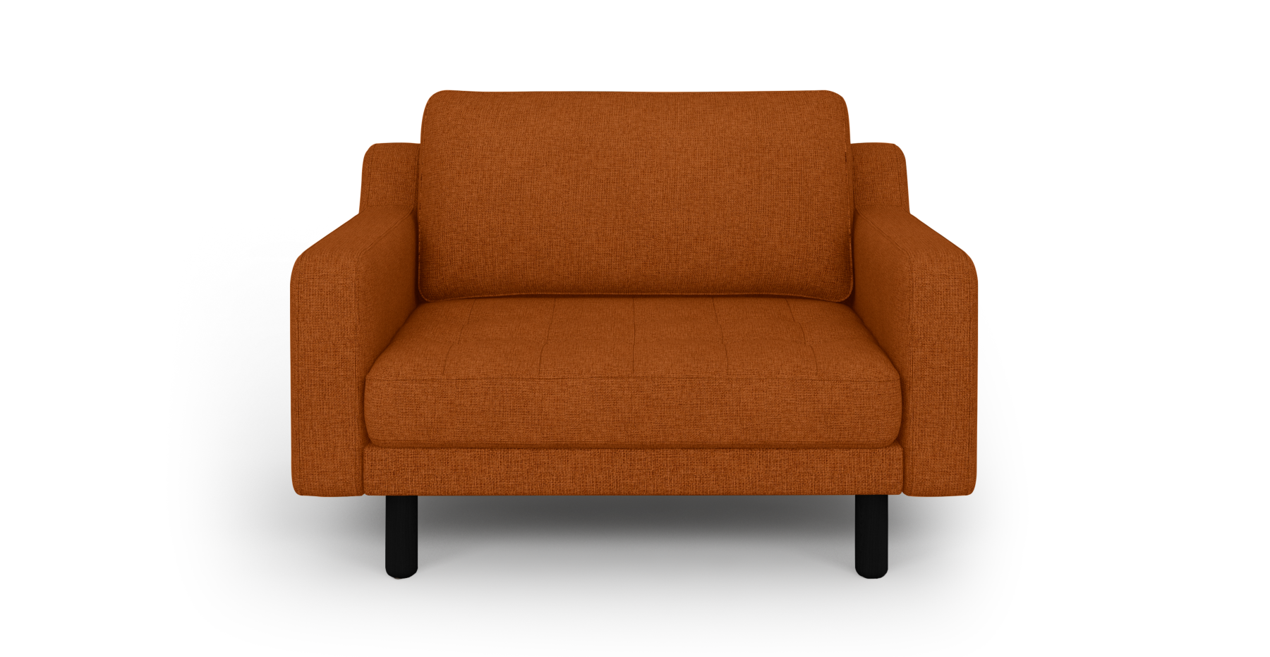 Modsy Loveseat Silindir Ahşap Ayak - Keten