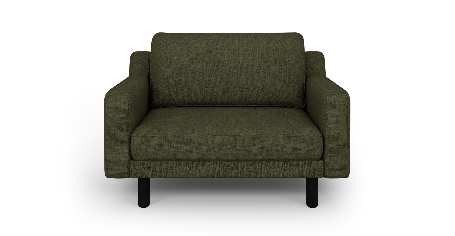 Modsy Loveseat Silindir Ahşap Ayak - Keten