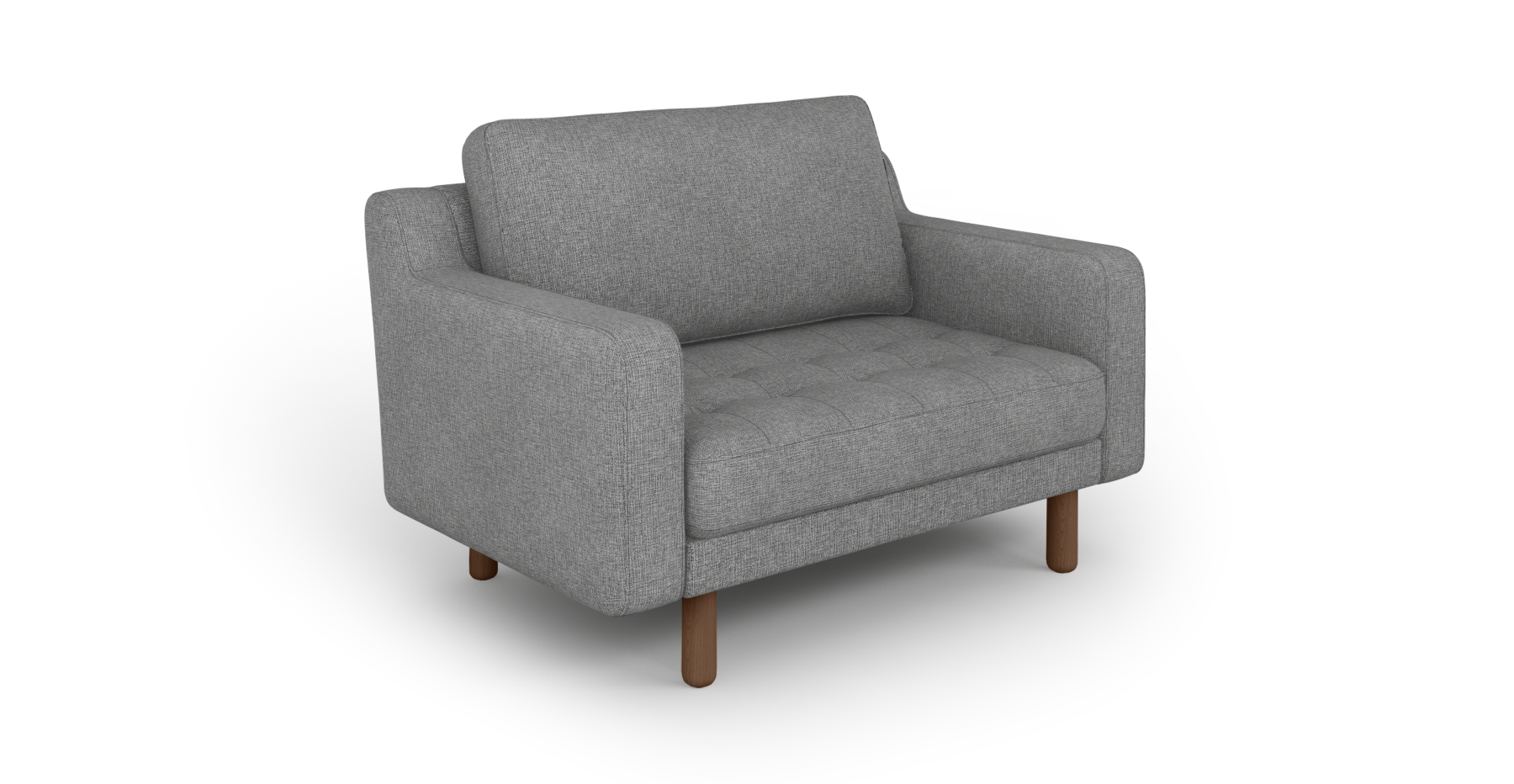 Modsy Loveseat Silindir Ahşap Ayak - Keten