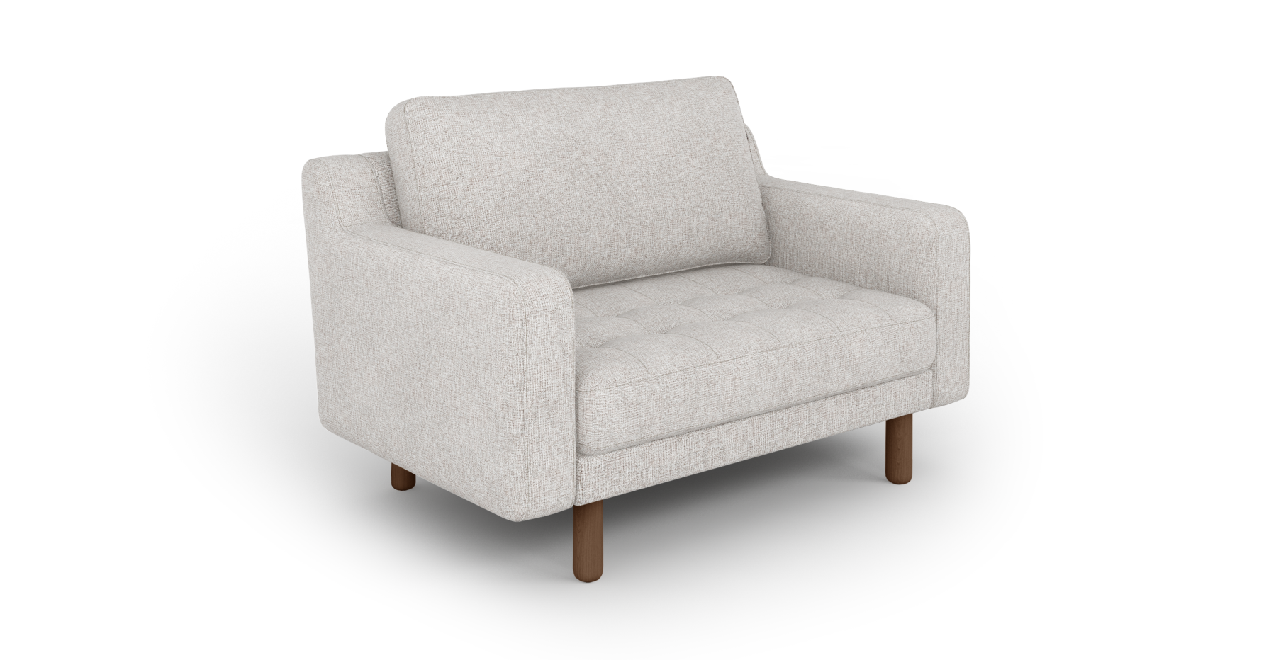 Modsy Loveseat Silindir Ahşap Ayak - Keten