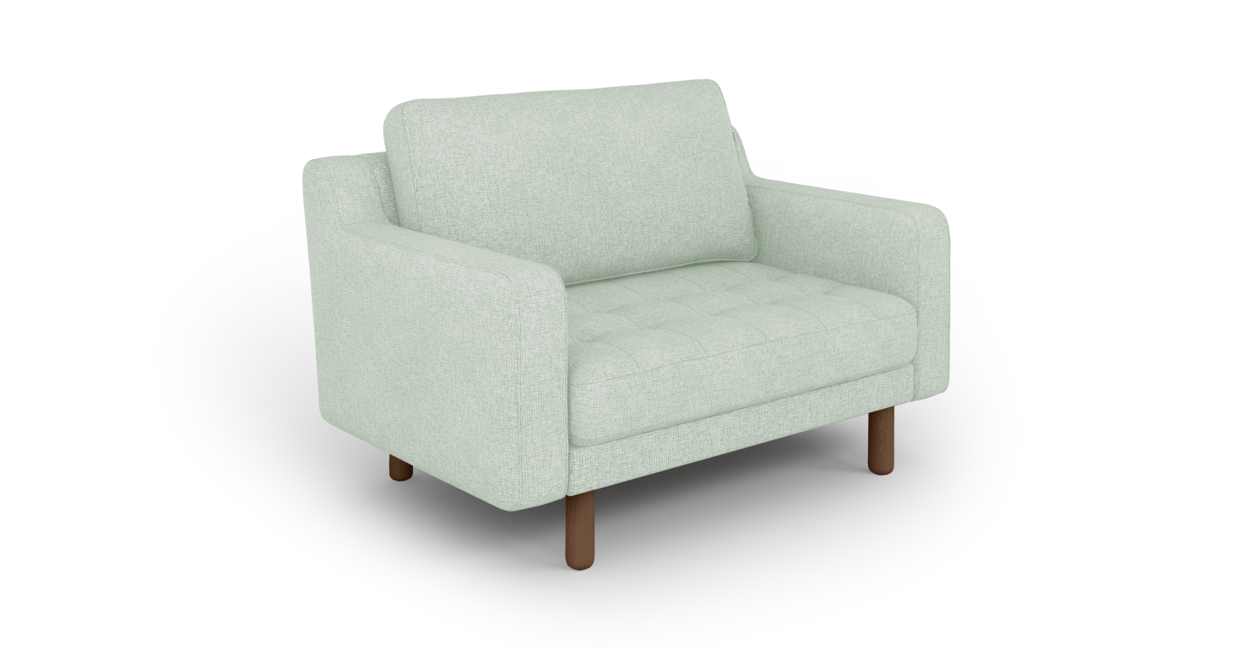 Modsy Loveseat Silindir Ahşap Ayak - Keten