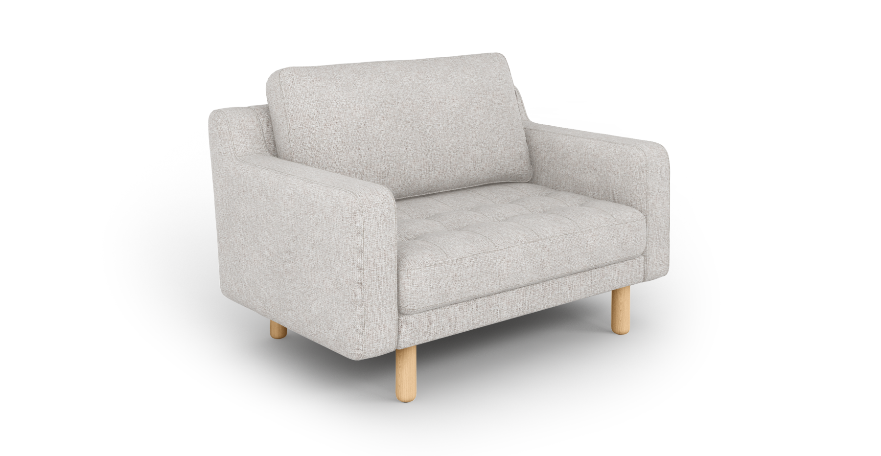 Modsy Loveseat Silindir Ahşap Ayak - Keten