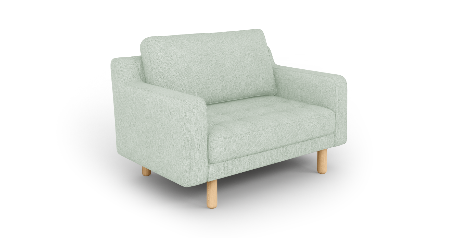 Modsy Loveseat Silindir Ahşap Ayak - Keten